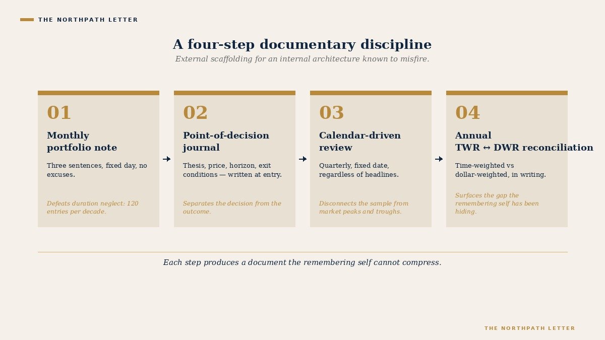 The Peak-End Rule: Why a Long-Term Investor's Memory of a Decade Is Anchored on Two Days — Kahneman & Redelmeier's 1993 Discovery and the Discipline of Honest Portfolio Review 4 A three-step documentary discipline against the peak-end rule
