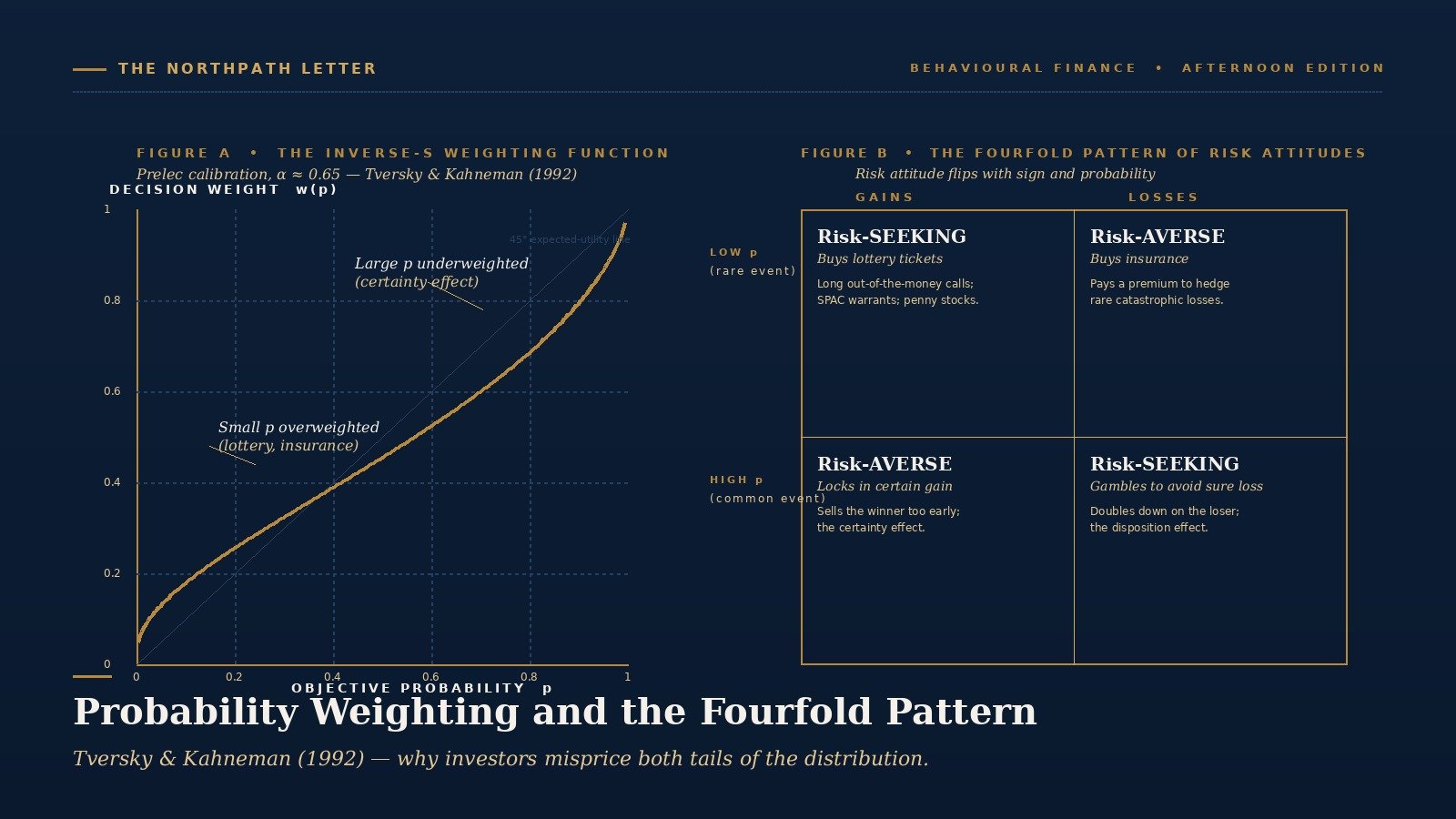 Probability Weighting and the Fourfold Pattern: Tversky and Kahneman's 1992 Cumulative Prospect Theory and Why the Long-Term Investor Routinely Misprices Both Tails of the Distribution 29 Probability Weighting and the Fourfold Pattern: Tversky and Kahneman’s 1992 Cumulative Prospect Theory and Why the Long-Term Investor Routinely Misprices Both Tails of the Distribution
