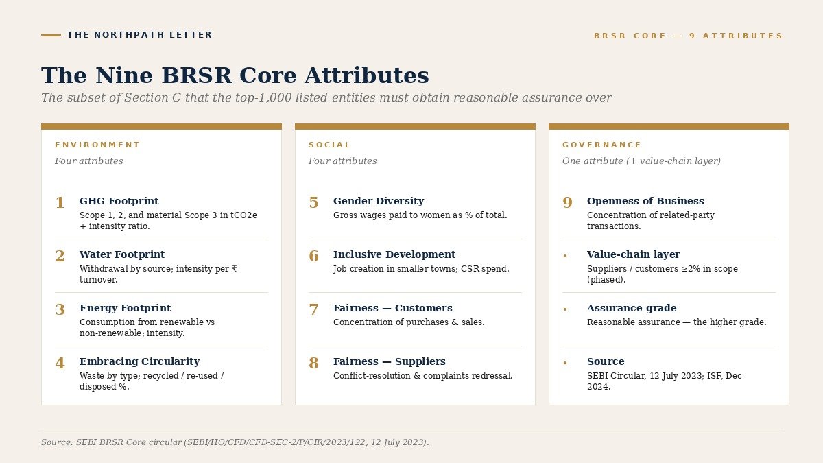 The nine BRSR Core attributes