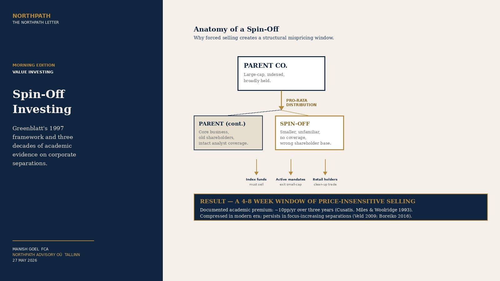 Spin-Off Investing: Joel Greenblatt's 1997 Framework and Three Decades of Academic Evidence on Corporate Separations 33 Spin-Off Investing: Joel Greenblatt’s 1997 Framework and Three Decades of Academic Evidence on Corporate Separations